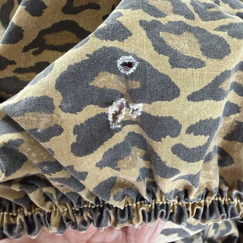 Vintage Ralph Lauren Aragon Leopard Queen Sheet Fitted & Flat Sheets USA Cotton